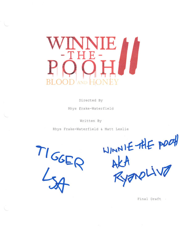 Ryan Oliva & Lewis Santer Winnie-the-Pooh Blood & Honey 2 Autographed Script Cover