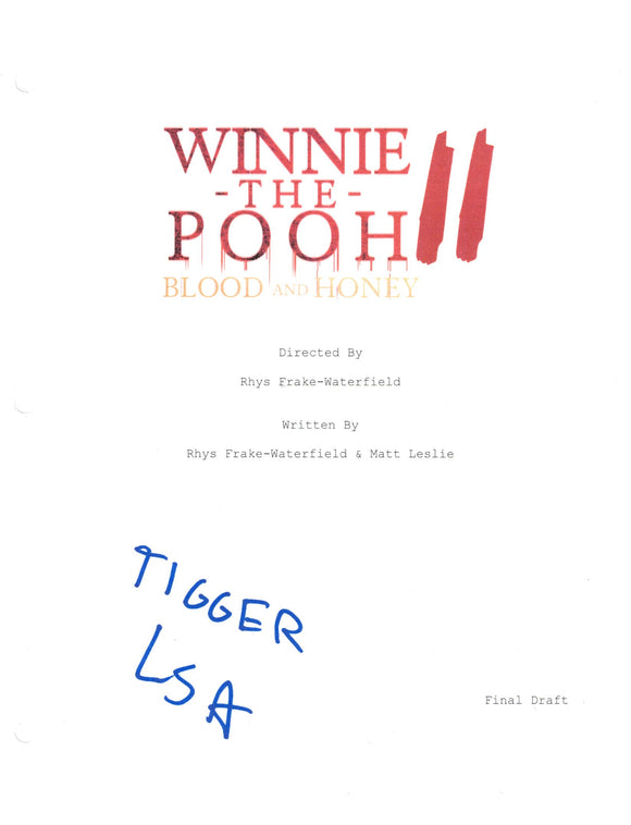 Lewis Santer Winnie-the-Pooh Blood and Honey 2 Autographed Script Cover