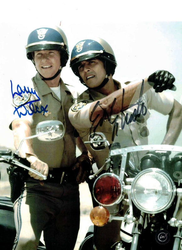 Larry Wilcox & Erik Estrada Dual Signed CHiPS Autographed 8x10