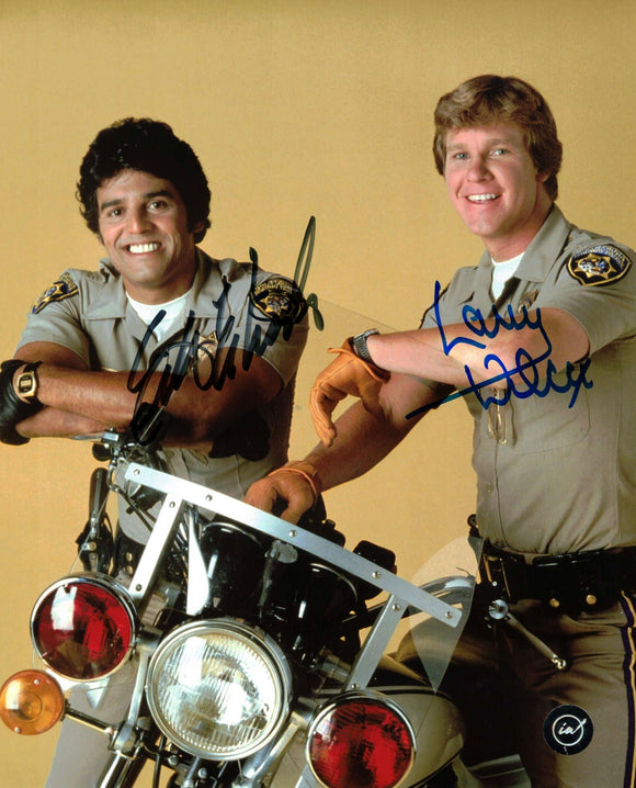 Larry Wilcox & Erik Estrada Dual Signed CHiPS Autographed 8x10