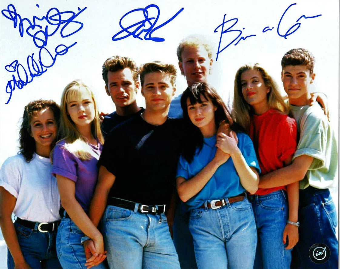 Quadruple signed Beverly Hills, 90210 Autographed 8x10 – Icon Autographs