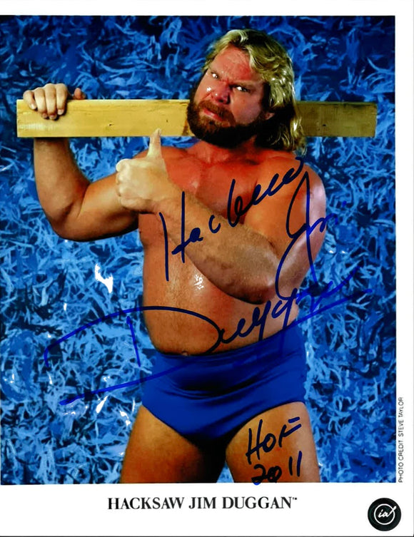 Hacksaw Jim Duggan WWF Autographed 8x10