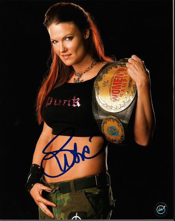 Lita WWF Autographed 8x10