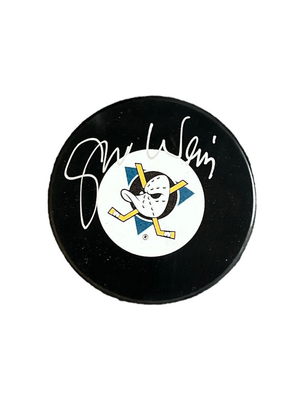 Shawn Weiss Goldberg in The Mighty Ducks Autographed NHL Puck
