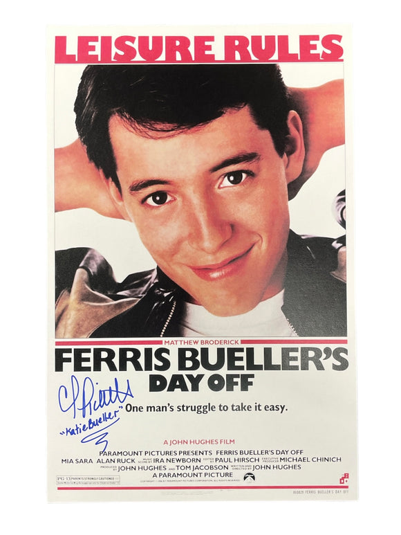 Cindy Pickett Autographed Ferris Bueller’s Day Off Mini Movie Poster