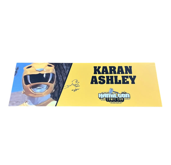 Karan Ashley Autographed Mighty Morphin Power Rangers Nameplate
