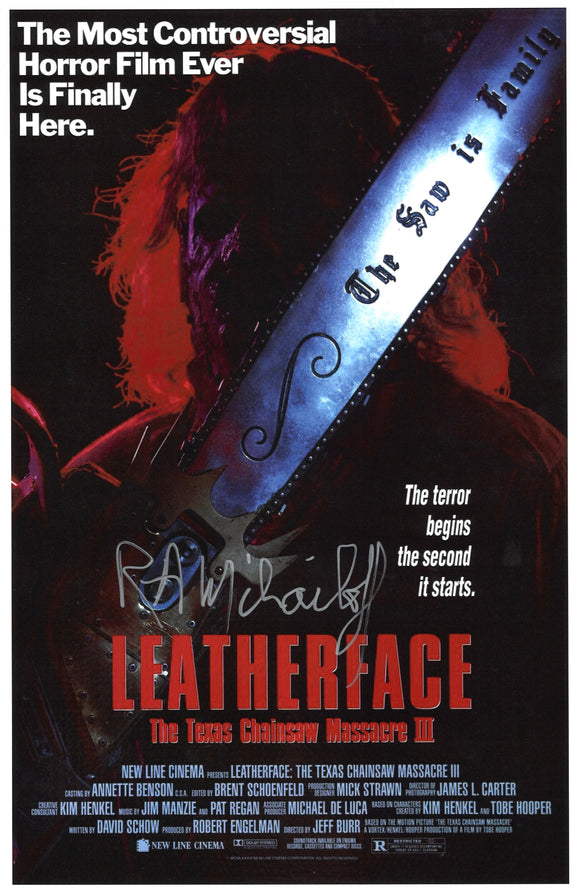 RA Mihailoff Autographed The Texas Chainsaw Massacre III 11 x 17 Poster