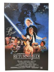 Warwick Davis Return of the Jedi Autographed 11x17 Poster