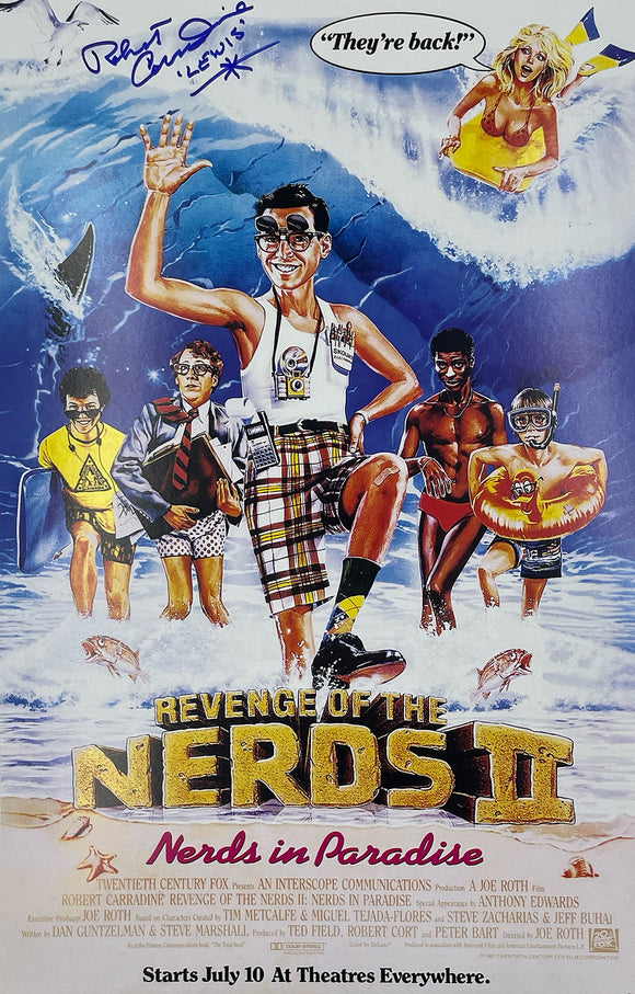 Robert Carradine Revenge of the Nerds 2 Autographed 11x17 Mini Poster