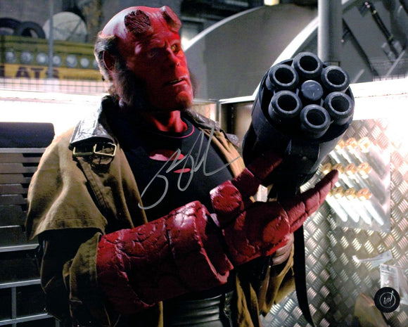 Ron Perlman as Hellboy Autographed 8x10 in Silver Sharpie