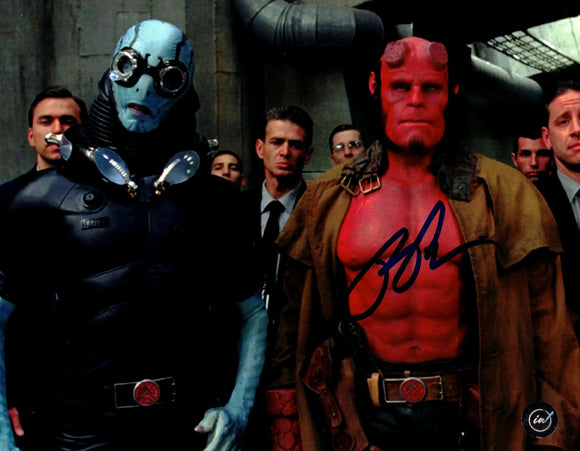 Ron Perlman as Hellboy Autographed 8x10 Photo in Blue Sharpie