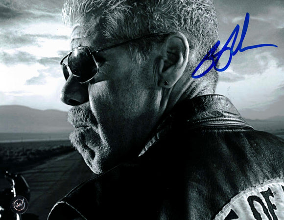 Ron Perlman as Clay Morrow SOA Autographed 8x10 Photo in Blue Sharpie