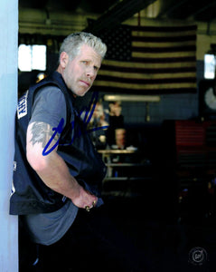 Ron Perlman as Clay Morrow SOA Autographed 8x10 Photo in Blue Sharpie