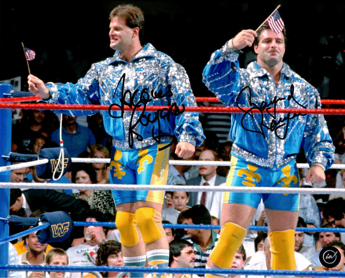 The Fabulous Rougeaus Waving Flags Autographed 8x10 – Icon Autographs