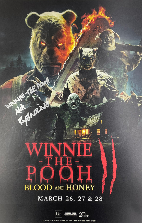 Ryan Oliva Winnie The Pooh: Blood and Honey Autographed 11x17 Poster