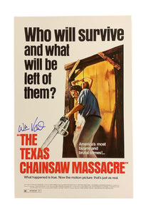 William Vail as Kirk in The Texas Chainsaw Massacre (1974) Autographed Mini Poster