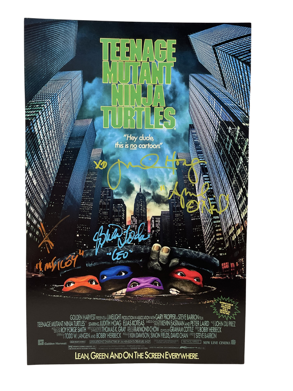 Hoag, Scott, Rist, Tochi, and Reyes Jr. Teenage Mutant Ninja Turtles Signed 11x17 Poster