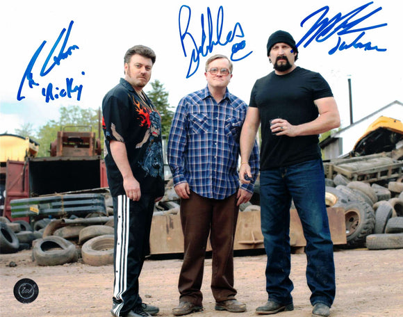 Trailer Park Boys Autographed Triple Promo Photo in Blue Sharpie