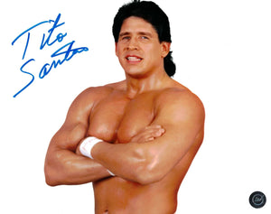 Tito Santana WWF Autographed 8x10 in Blue Sharpie