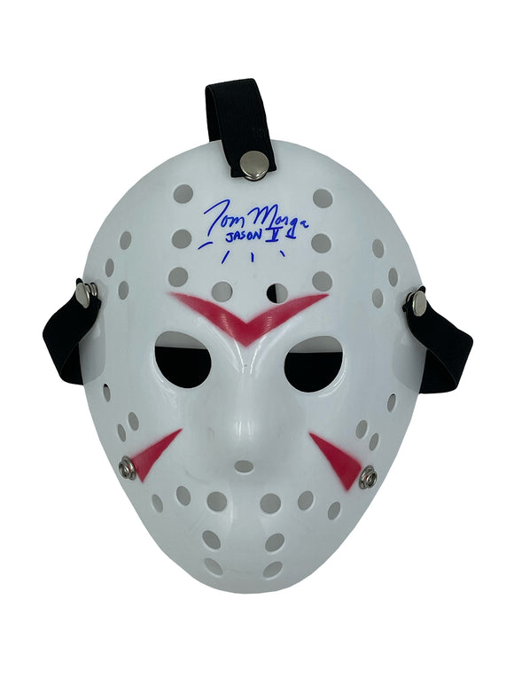 Tom Morga Autographed Friday the 13th Jason Voorhees Mask (White)