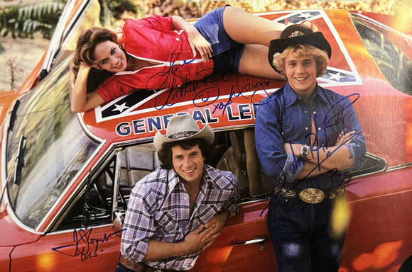 Dukes of Hazard TRIPLE SIGNED Daisy, Bo & Luke 11x17 Mini Poster