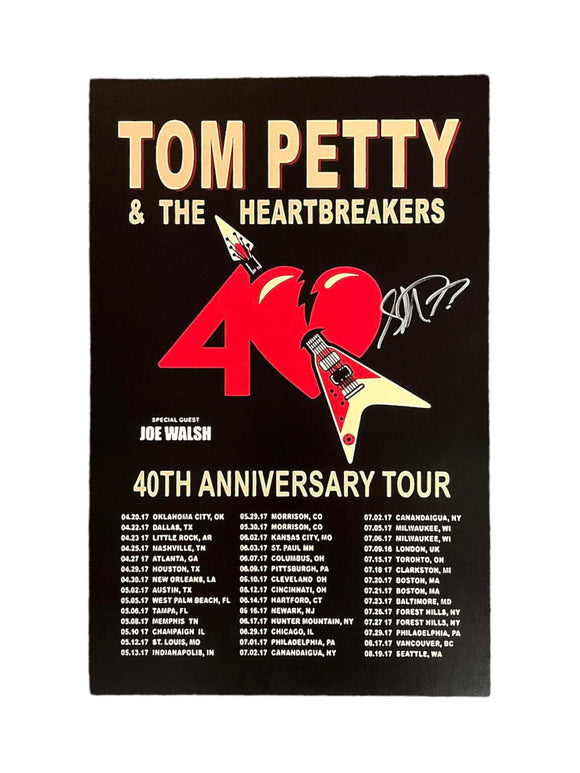 Steve Ferrone Tom Petty & the Heartbreakers Autographed 40th Anniversary Tour Poster