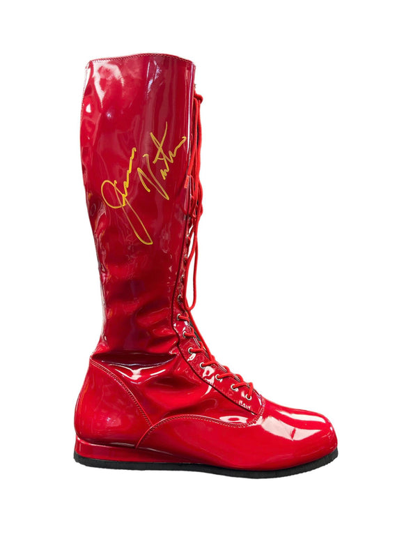 Jesse Ventura Autographed Red Full Size Wrestling Boot