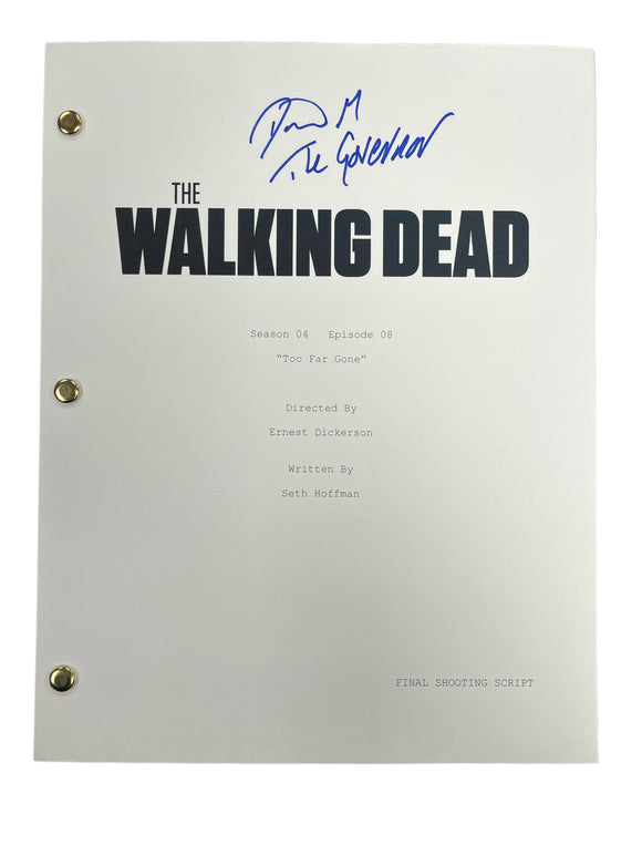 David Morrissey as the Governor in the Walking Dead Autographed Script