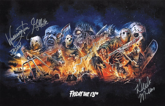 Warrington Gillette and Derek Mears Autographed Friday the 13th 11 x 17 Poster