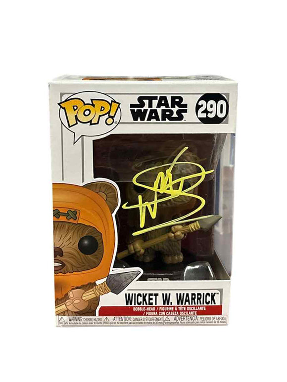 Warwick Davis Star Wars: Wicket W. Warrick Autographed Funko Pop #290