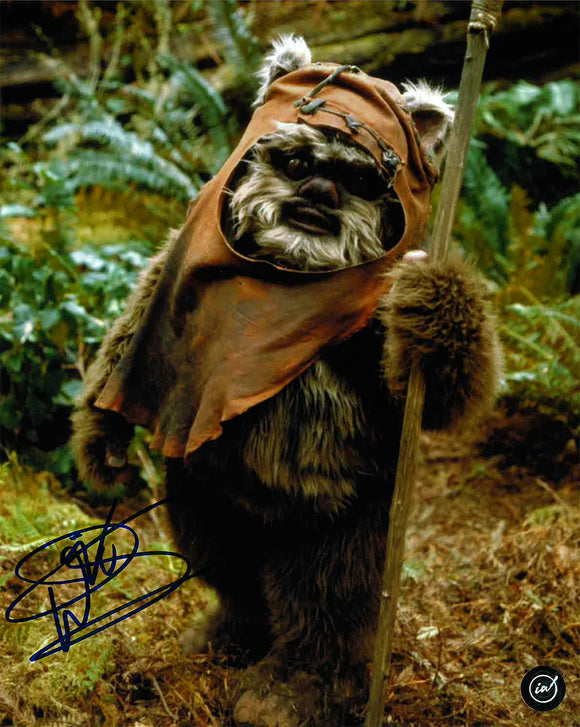 Warwick Davis Wicket the Ewok Star Wars Autographed 8x10