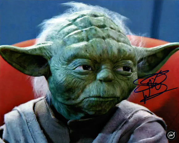 Warwick Davis Yoda Star Wars Autographed 8x10