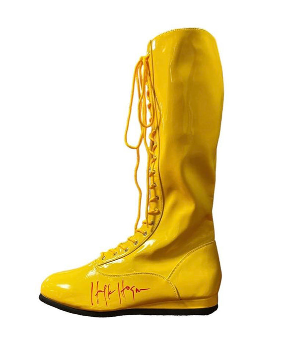 Hulk Hogan Autographed Yellow Wrestling Boot
