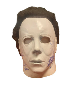 Halloween Cast Autographed Michael Myers Mask by John Carpenter/ Nick Castle/PJ Soles/Sandy Johnson/William Sandin