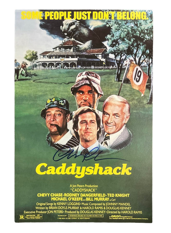 Chevy Chase Autographed Caddyshack Mini Poster