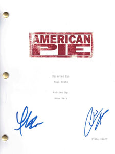 Chris Owen and Thomas Ian Nicholas  Dual signed American Pie replica Script Cover