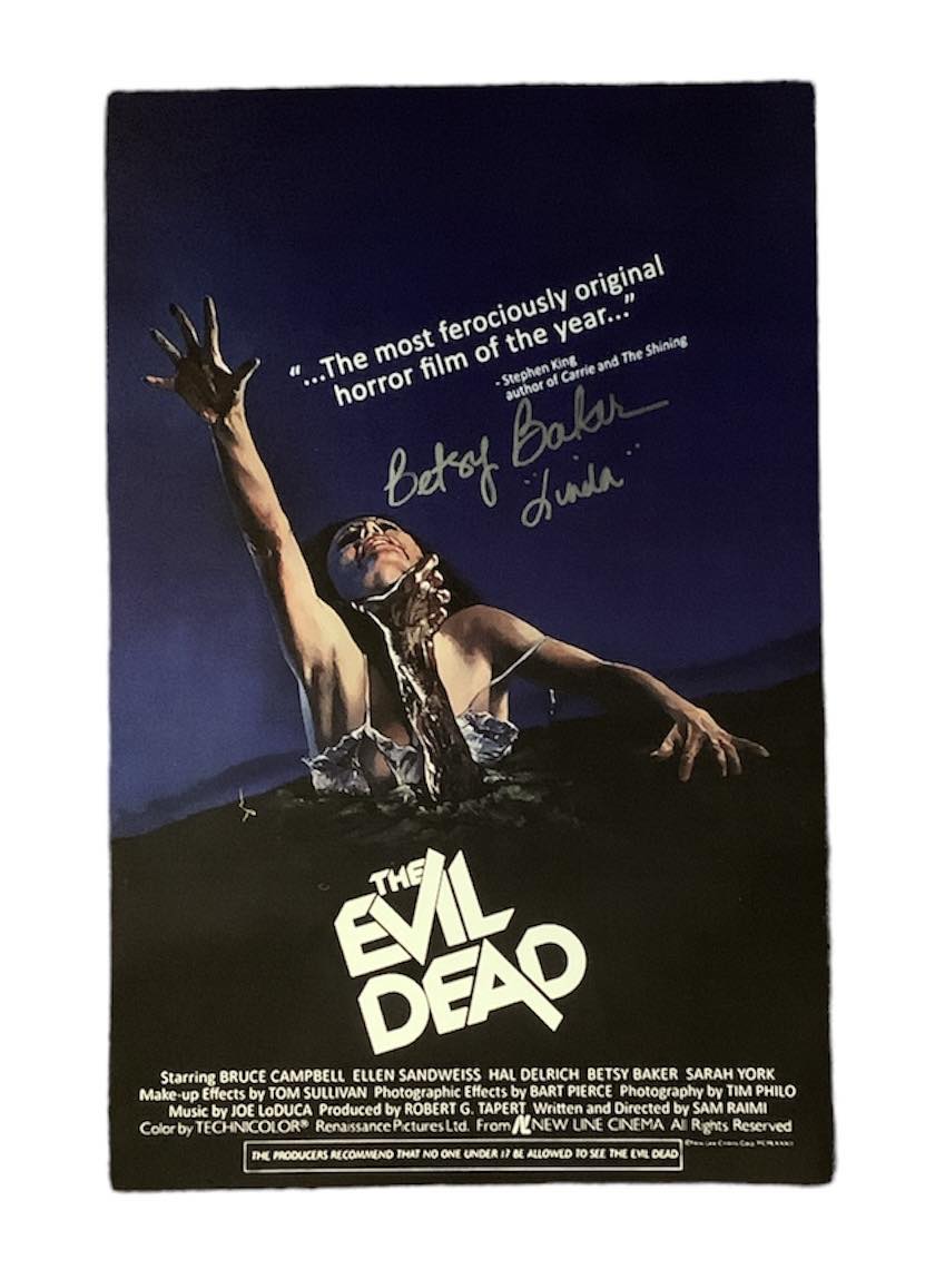 The Evil Dead Mini Poster Autographed by Betsy Baker – Icon Autographs