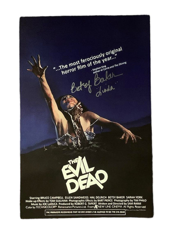 The Evil Dead Mini Poster Autographed by Betsy Baker