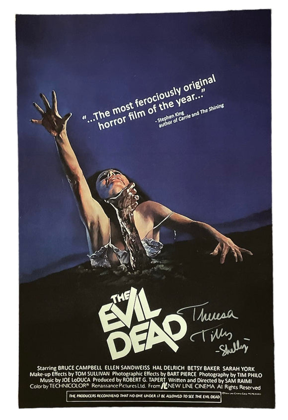 The Evil Dead Mini Poster Autographed by Teresa Tilly