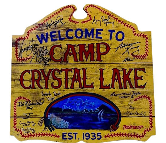 11 Cast Member Autographed Camp Crystal Lake Friday the 13th Sign