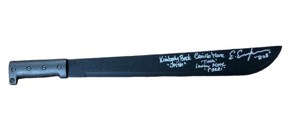 Friday the 13th Black Machete Quadruple Autographed by Kimberly Beck, Erich Anderson, Carey Moore & Cathy Moore