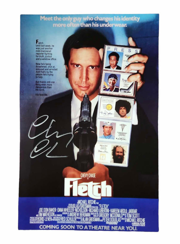 Chevy Chase Autographed Fletch 11x17 Poster