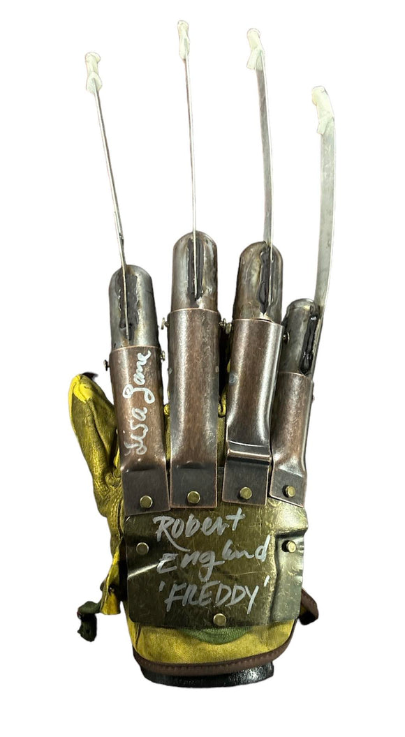 Robert Englund & Lisa Zane Freddy Krueger Autographed Neca Freddy Glove