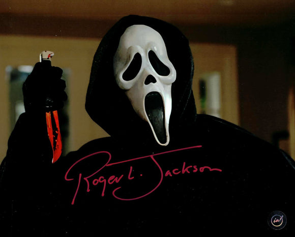 Roger L. Jackson voice of Ghostface in Scream Autographed 8x10 Photo