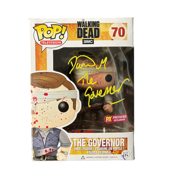 David Morrissey Autographed the Governor Bloody Walking Dead Funko Pop