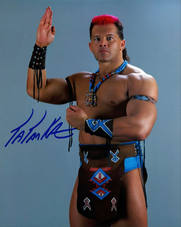Tatanka Autographed WWF 8x10 Photo