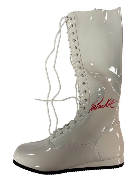 Tatanka WWE Legend Autographed Wrestling Boot