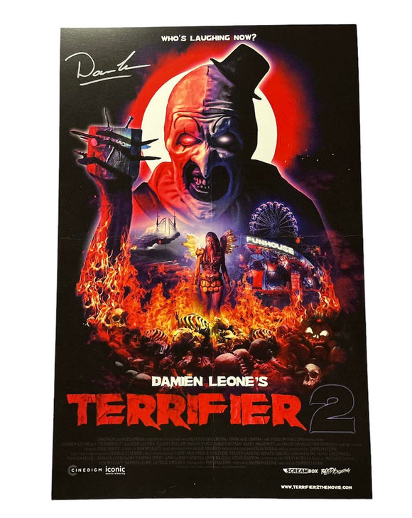 Damien Leone Terrifier 2 Autographed Mini Poster