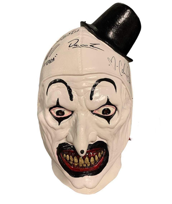 Terrifier Art the Clown Mask Autographed by David Howard Thornton/Damien Leone/Jenna Kannell/Catherine Corcoran