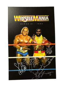 Wrestlemania 1 Mini Poster Autographed by Seven Superstars